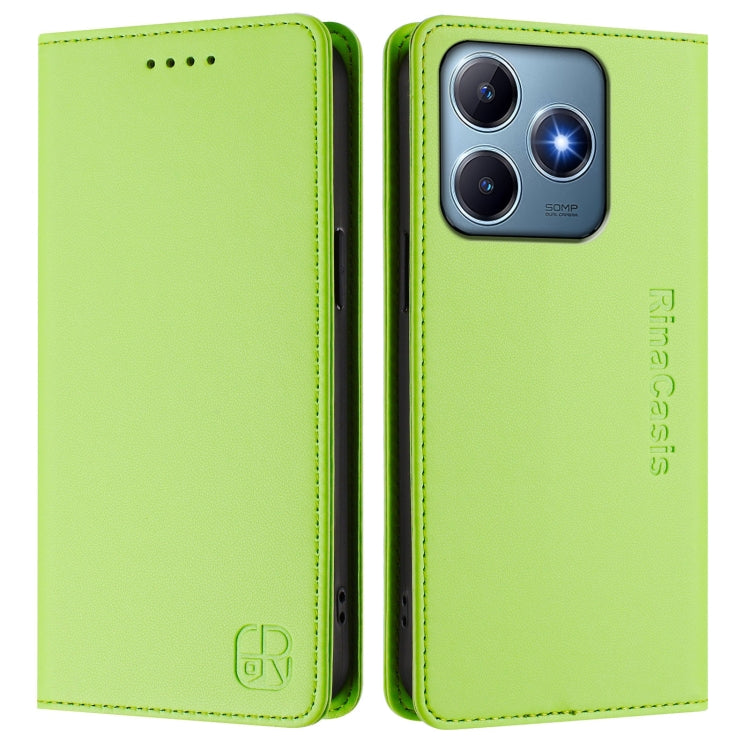 For Realme C63 / C61 4G Global RC01 Dual-Folded Magnetic Suction RFID Leather Phone Case