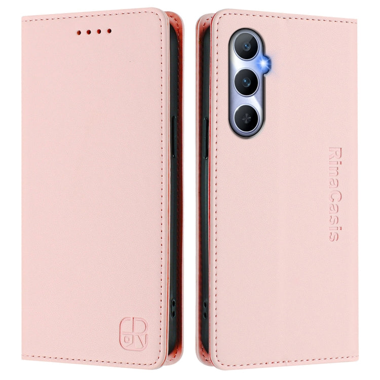For Realme C65 4G Global RC01 Dual-Folded Magnetic Suction RFID Leather Phone Case
