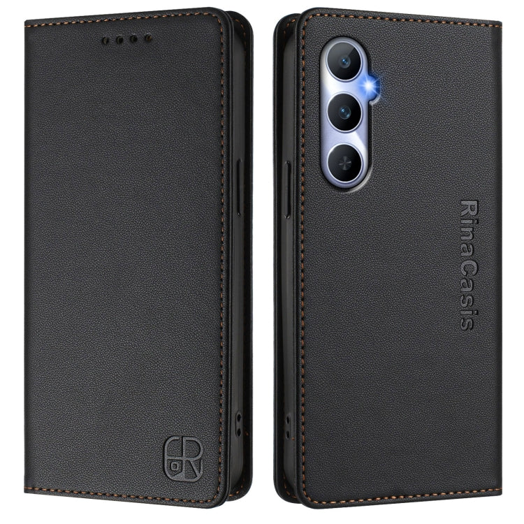 For Realme C65 4G Global RC01 Dual-Folded Magnetic Suction RFID Leather Phone Case