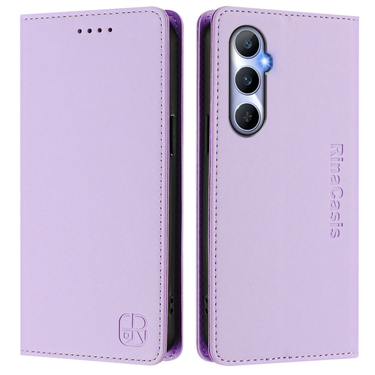 For Realme C65 4G Global RC01 Dual-Folded Magnetic Suction RFID Leather Phone Case
