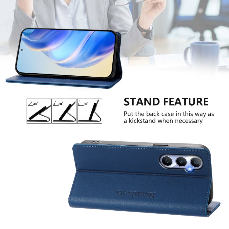 For Realme C65 4G Global RC01 Dual-Folded Magnetic Suction RFID Leather Phone Case