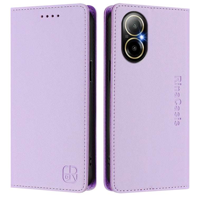 For Realme C67 4G Global RC01 Dual-Folded Magnetic Suction RFID Leather Phone Case