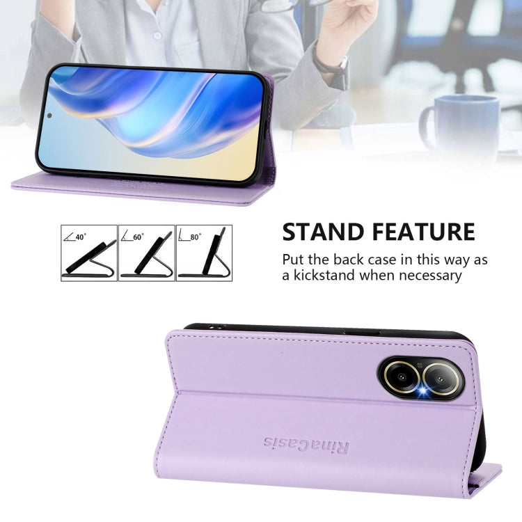 For Realme C67 4G Global RC01 Dual-Folded Magnetic Suction RFID Leather Phone Case