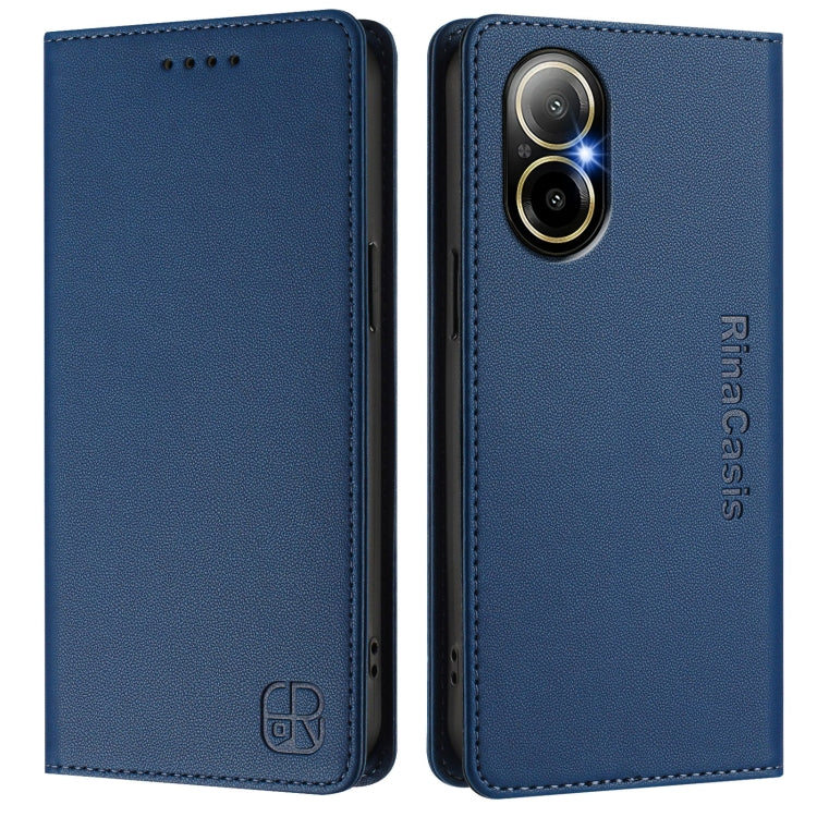 For Realme C67 4G Global RC01 Dual-Folded Magnetic Suction RFID Leather Phone Case