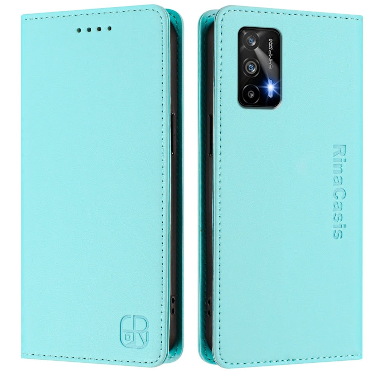 For Realme GT 5G / GT Neo 5G RC01 Dual-Folded Magnetic Suction RFID Leather Phone Case