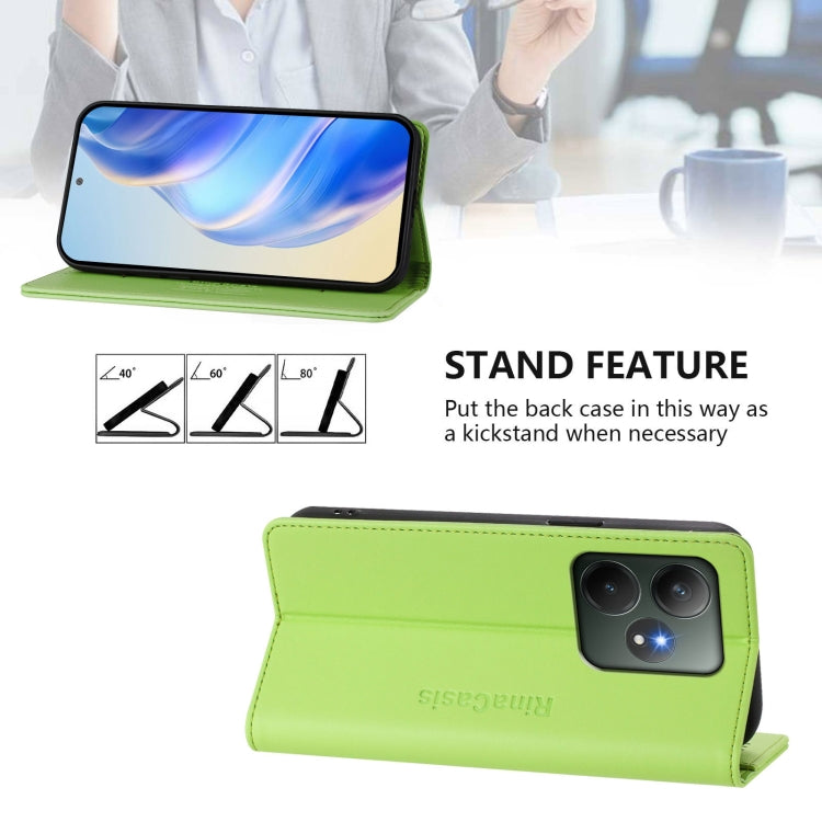 For Realme GT 6 5G / GT 6T 5G Global RC01 Dual-Folded Magnetic Suction RFID Leather Phone Case