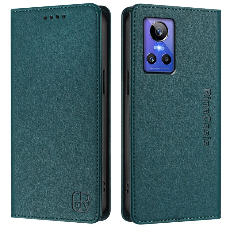 For Realme GT Neo 3 RC01 Dual-Folded Magnetic Suction RFID Leather Phone Case