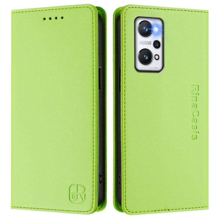For Realme GT Neo 3T RC01 Dual-Folded Magnetic Suction RFID Leather Phone Case