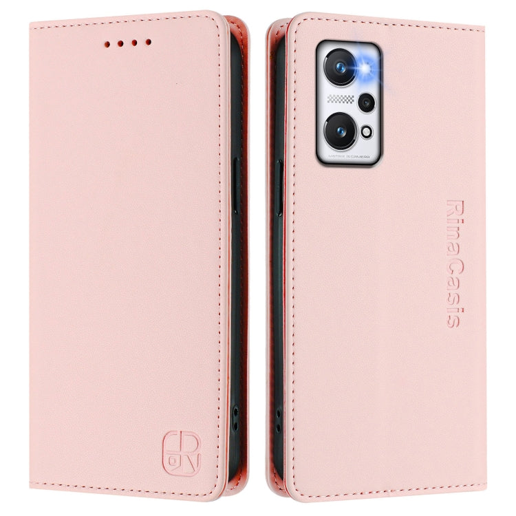 For Realme GT Neo 3T RC01 Dual-Folded Magnetic Suction RFID Leather Phone Case