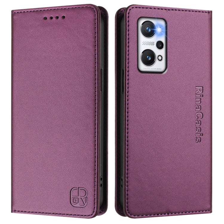 For Realme GT Neo 3T RC01 Dual-Folded Magnetic Suction RFID Leather Phone Case