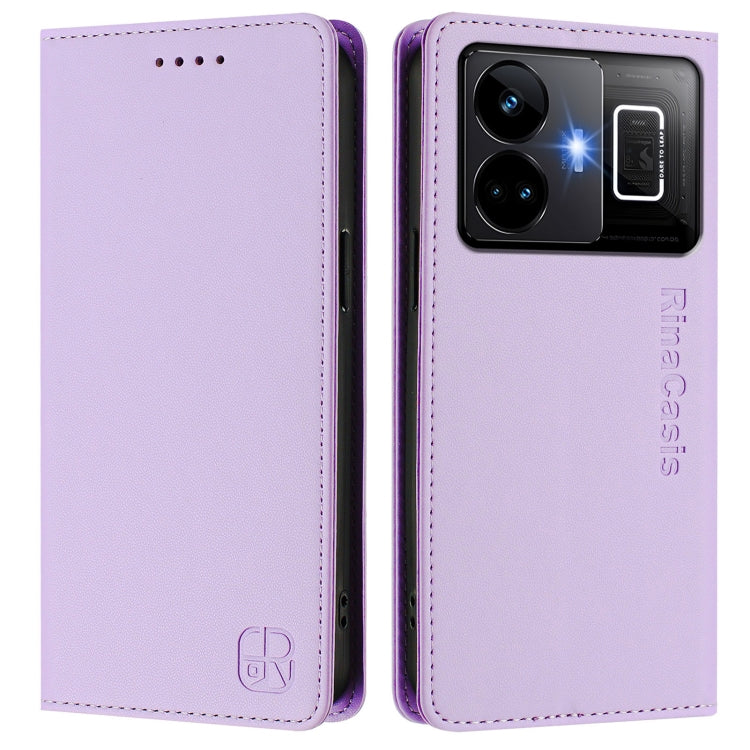 For Realme GT3 5G / GT Neo 5 240W RC01 Dual-Folded Magnetic Suction RFID Leather Phone Case