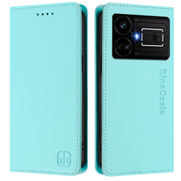 For Realme GT5 5G / GT5 5G 240W RC01 Dual-Folded Magnetic Suction RFID Leather Phone Case