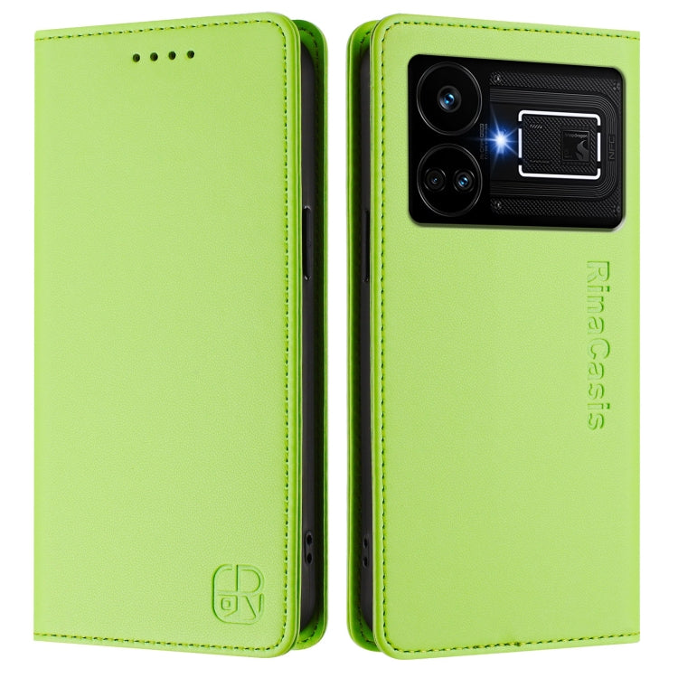 For Realme GT5 5G / GT5 5G 240W RC01 Dual-Folded Magnetic Suction RFID Leather Phone Case