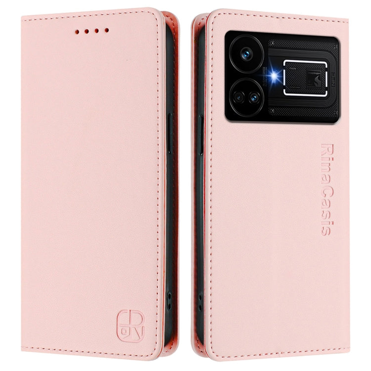 For Realme GT5 5G / GT5 5G 240W RC01 Dual-Folded Magnetic Suction RFID Leather Phone Case