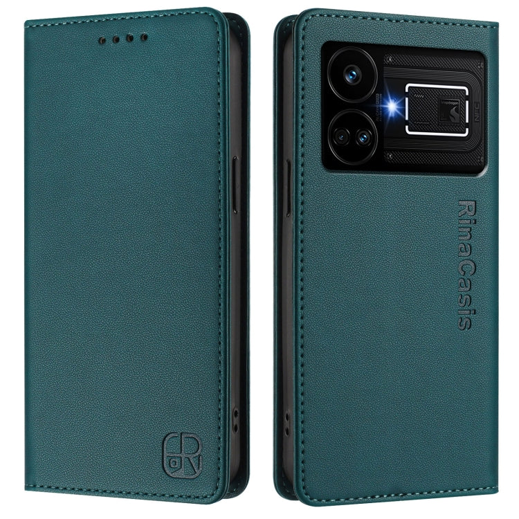 For Realme GT5 5G / GT5 5G 240W RC01 Dual-Folded Magnetic Suction RFID Leather Phone Case