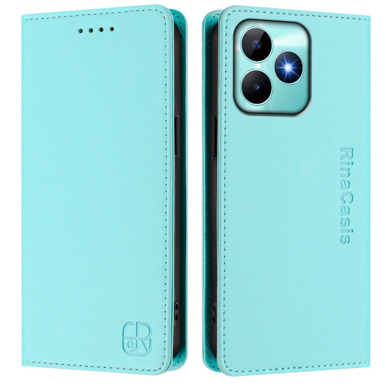For Realme Note 50 4G / C51 4G / C53 4G RC01 Dual-Folded Magnetic Suction RFID Leather Phone Case