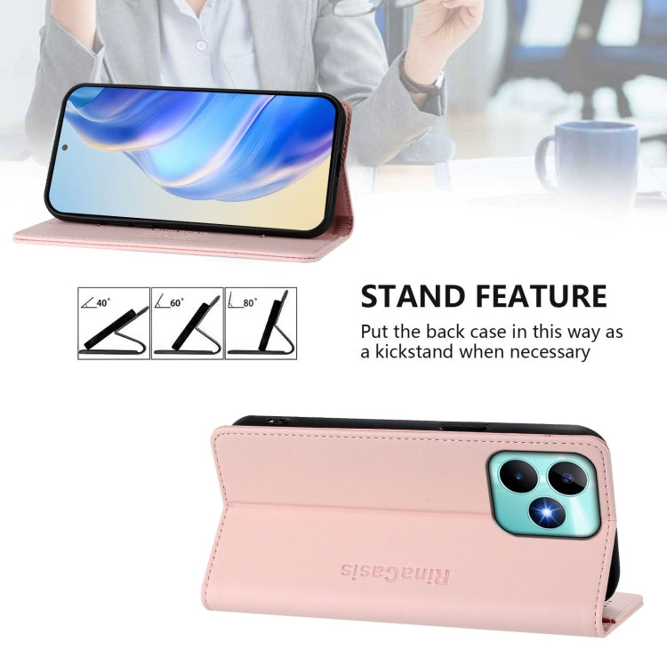For Realme Note 50 4G / C51 4G / C53 4G RC01 Dual-Folded Magnetic Suction RFID Leather Phone Case