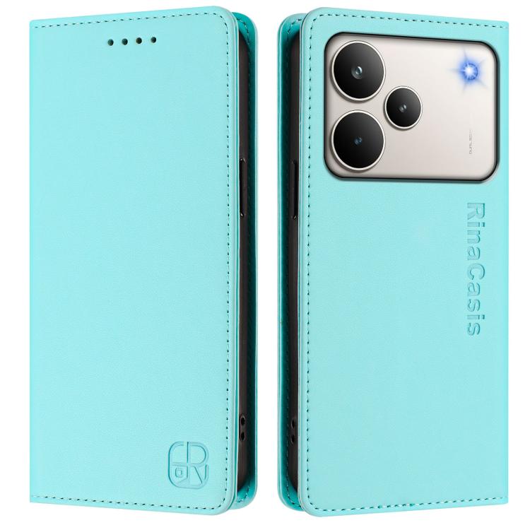 For Realme P4 Pro 5G RC01 Dual-Folded Magnetic Suction RFID Leather Phone Case
