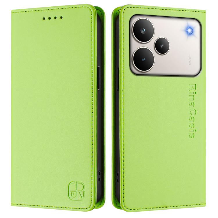 For Realme P4 Pro 5G RC01 Dual-Folded Magnetic Suction RFID Leather Phone Case