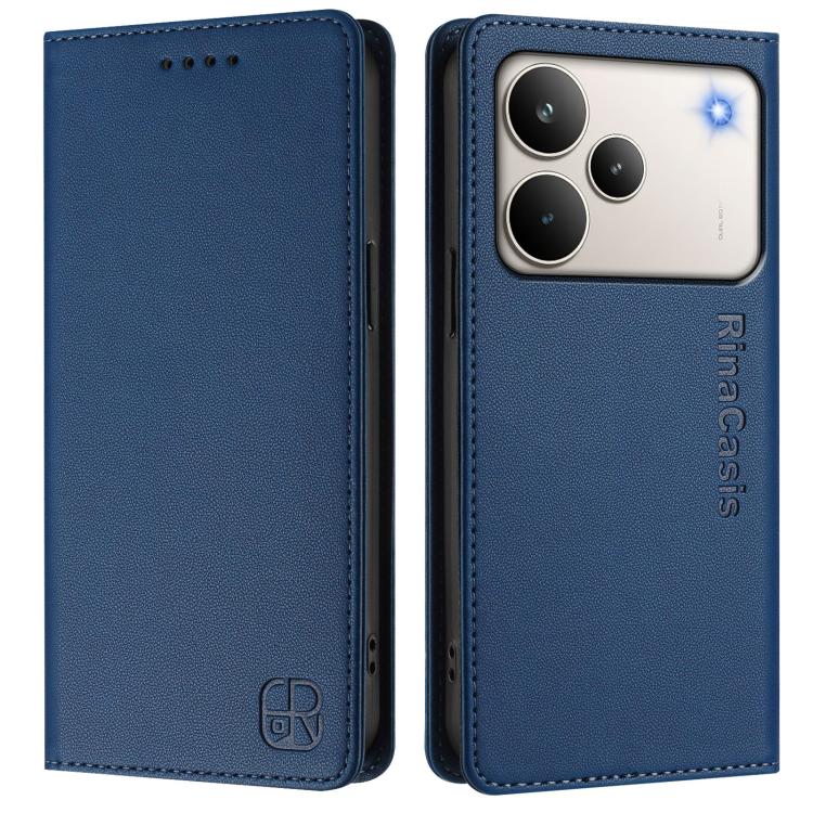 For Realme P4 Pro 5G RC01 Dual-Folded Magnetic Suction RFID Leather Phone Case