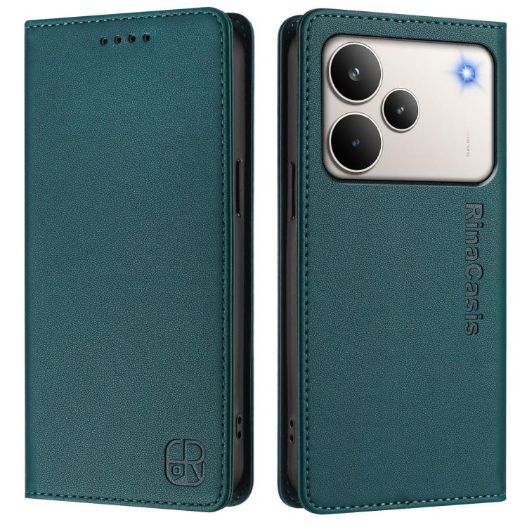 For Realme P4 Pro 5G RC01 Dual-Folded Magnetic Suction RFID Leather Phone Case