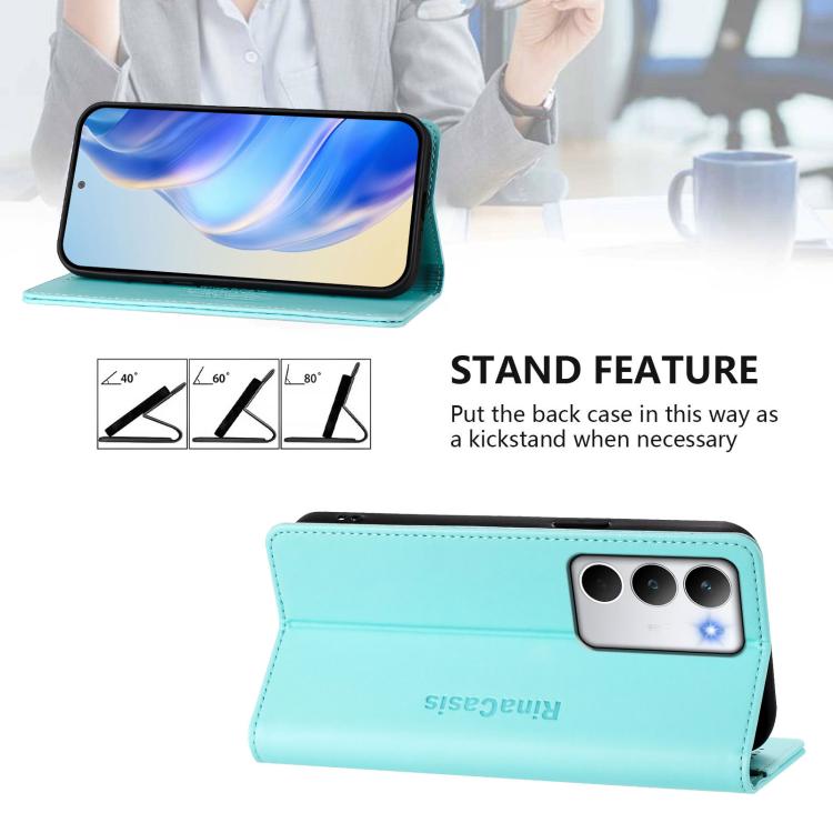 For Realme C71 4G Global RC01 Dual-Folded Magnetic Suction RFID Leather Phone Case