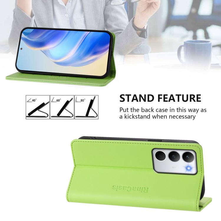 For Realme C71 4G Global RC01 Dual-Folded Magnetic Suction RFID Leather Phone Case
