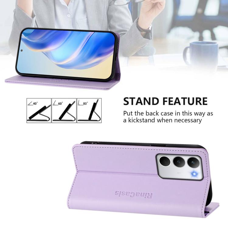 For Realme C71 4G Global RC01 Dual-Folded Magnetic Suction RFID Leather Phone Case