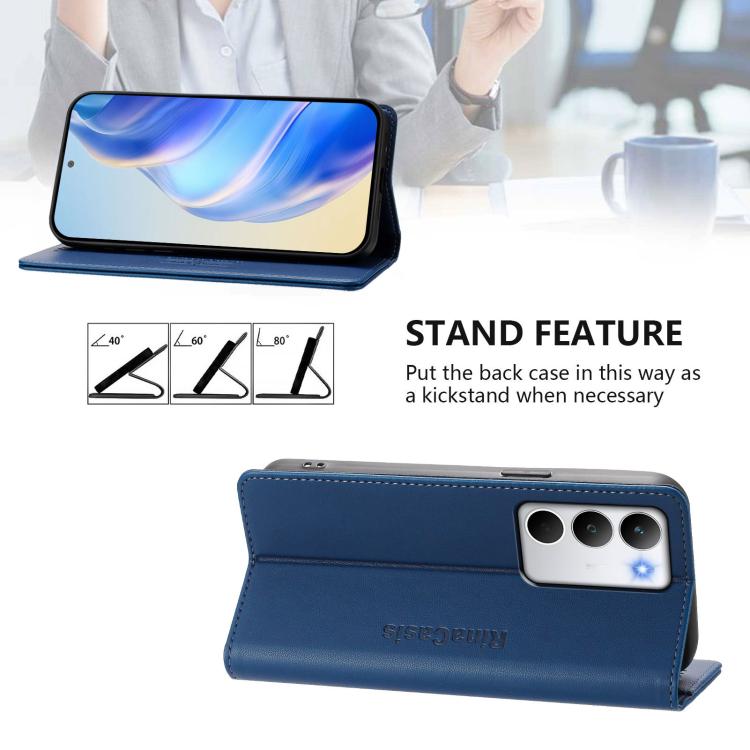 For Realme C71 4G Global RC01 Dual-Folded Magnetic Suction RFID Leather Phone Case