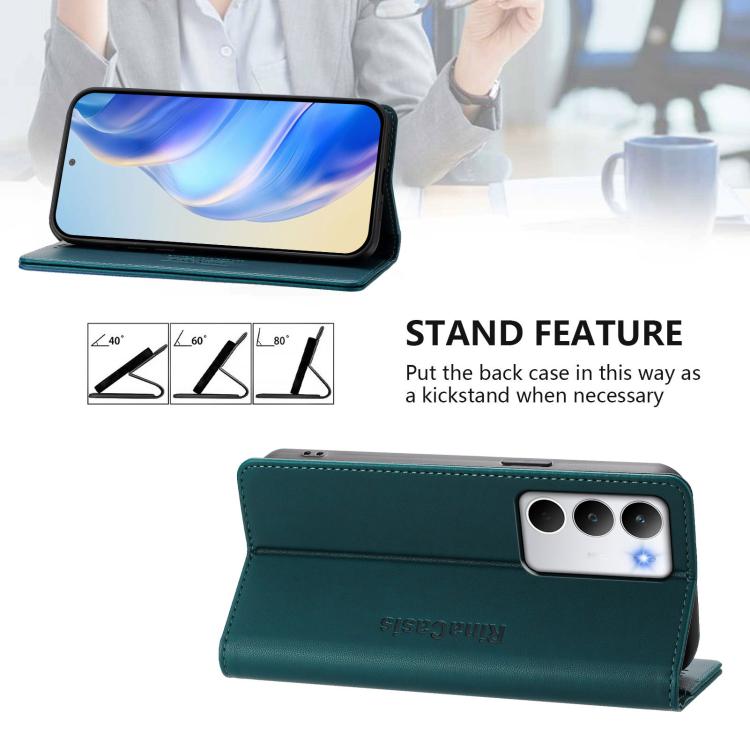 For Realme C71 4G Global RC01 Dual-Folded Magnetic Suction RFID Leather Phone Case