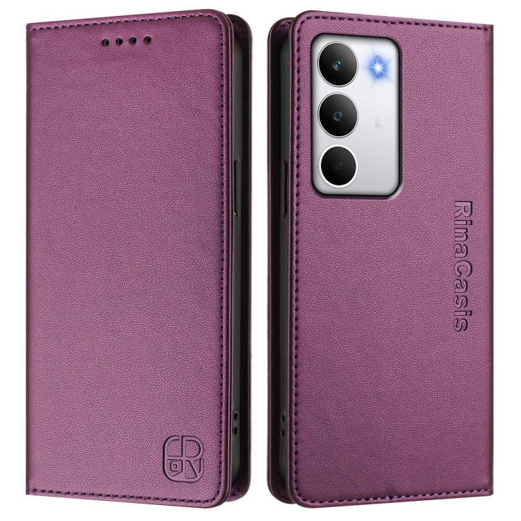 For Realme C71 4G Global RC01 Dual-Folded Magnetic Suction RFID Leather Phone Case