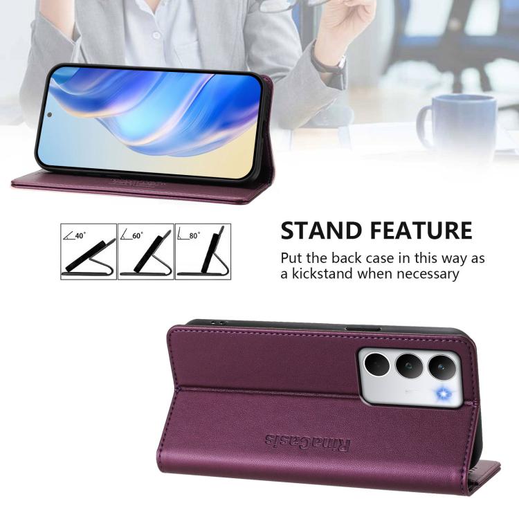 For Realme C71 4G Global RC01 Dual-Folded Magnetic Suction RFID Leather Phone Case