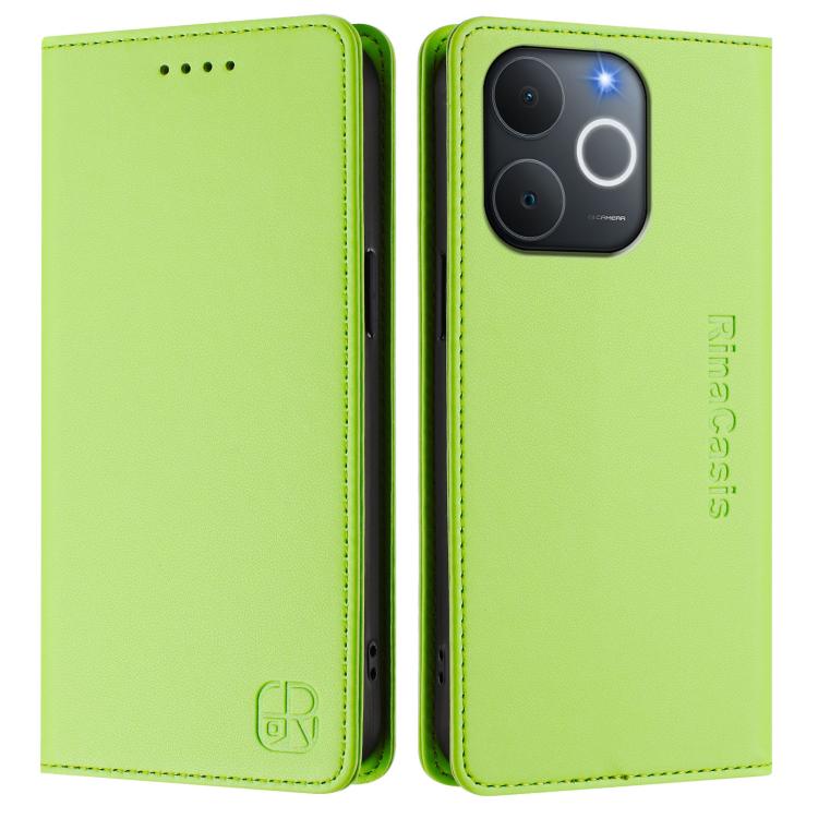 For Realme C71 4G India RC01 Dual-Folded Magnetic Suction RFID Leather Phone Case