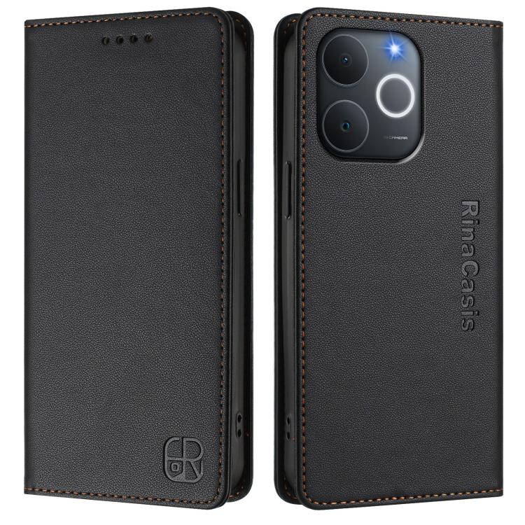 For Realme C71 4G India RC01 Dual-Folded Magnetic Suction RFID Leather Phone Case