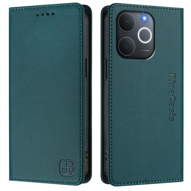 For Realme C71 4G India RC01 Dual-Folded Magnetic Suction RFID Leather Phone Case