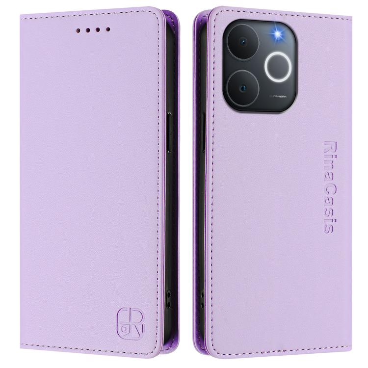 For Realme Note 70 4G / 70T 4G RC01 Dual-Folded Magnetic Suction RFID Leather Phone Case