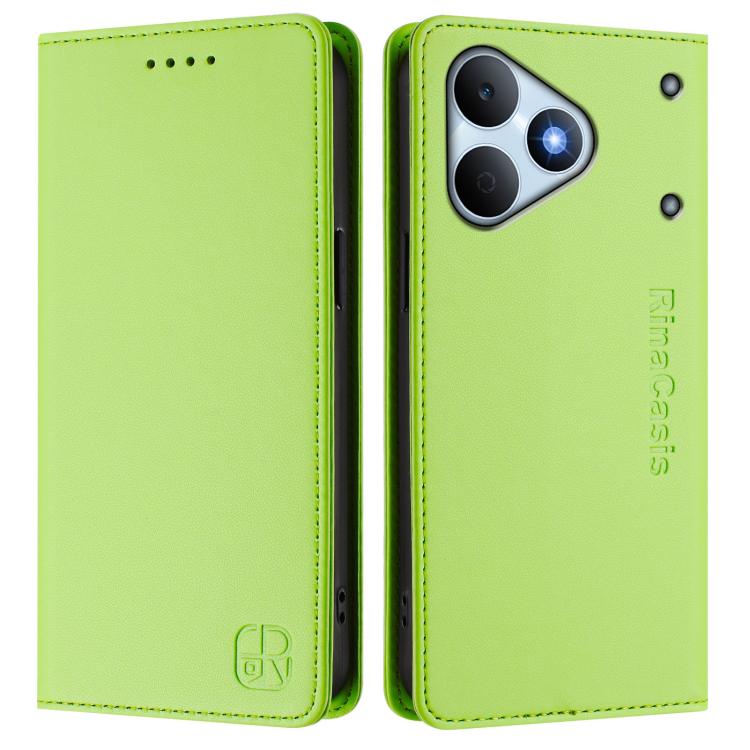 For Realme Note 80 4G Global RC01 Dual-Folded Magnetic Suction RFID Leather Phone Case