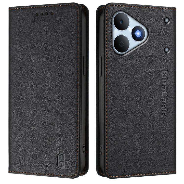 For Realme Note 80 4G Global RC01 Dual-Folded Magnetic Suction RFID Leather Phone Case
