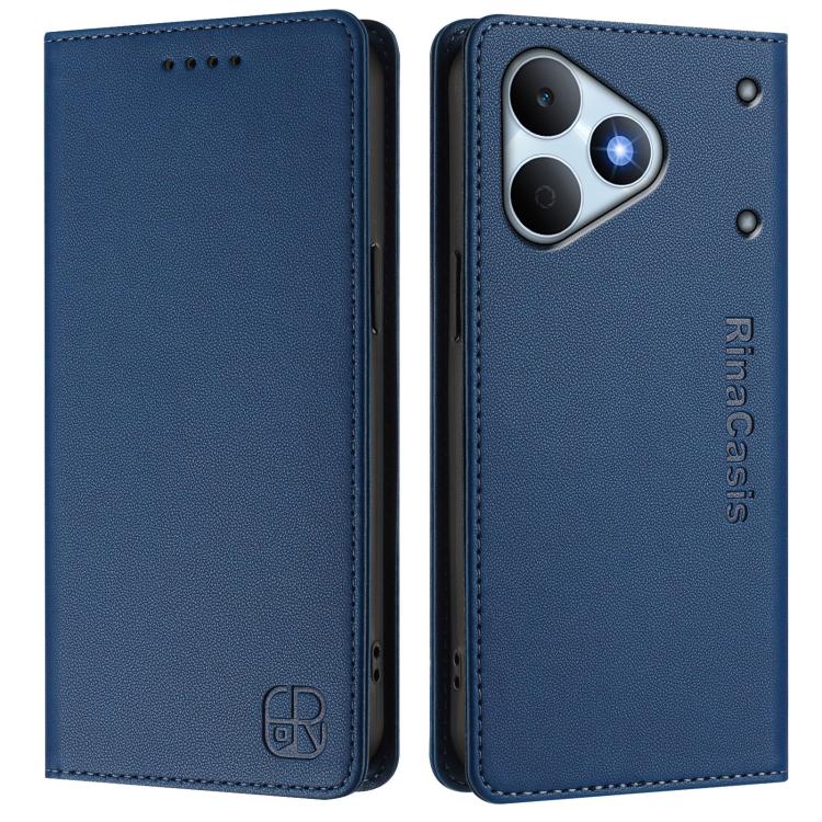For Realme Note 80 4G Global RC01 Dual-Folded Magnetic Suction RFID Leather Phone Case