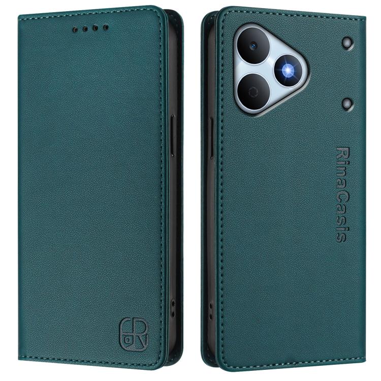 For Realme Note 80 4G Global RC01 Dual-Folded Magnetic Suction RFID Leather Phone Case