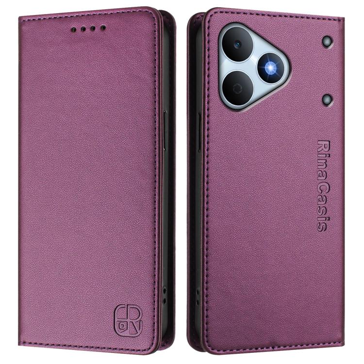 For Realme Note 80 4G Global RC01 Dual-Folded Magnetic Suction RFID Leather Phone Case