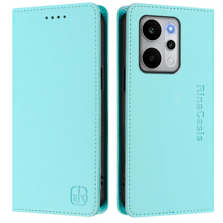 For Realme P4 Power 5G RC01 Dual-Folded Magnetic Suction RFID Leather Phone Case
