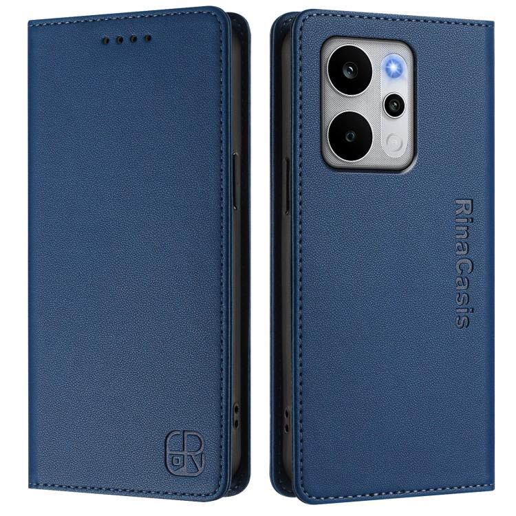 For Realme P4 Power 5G RC01 Dual-Folded Magnetic Suction RFID Leather Phone Case