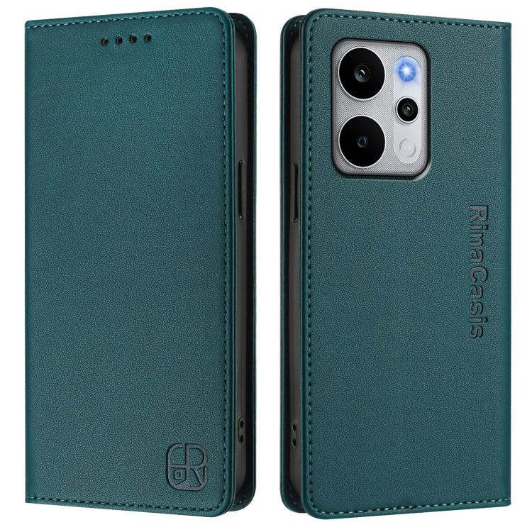For Realme P4 Power 5G RC01 Dual-Folded Magnetic Suction RFID Leather Phone Case