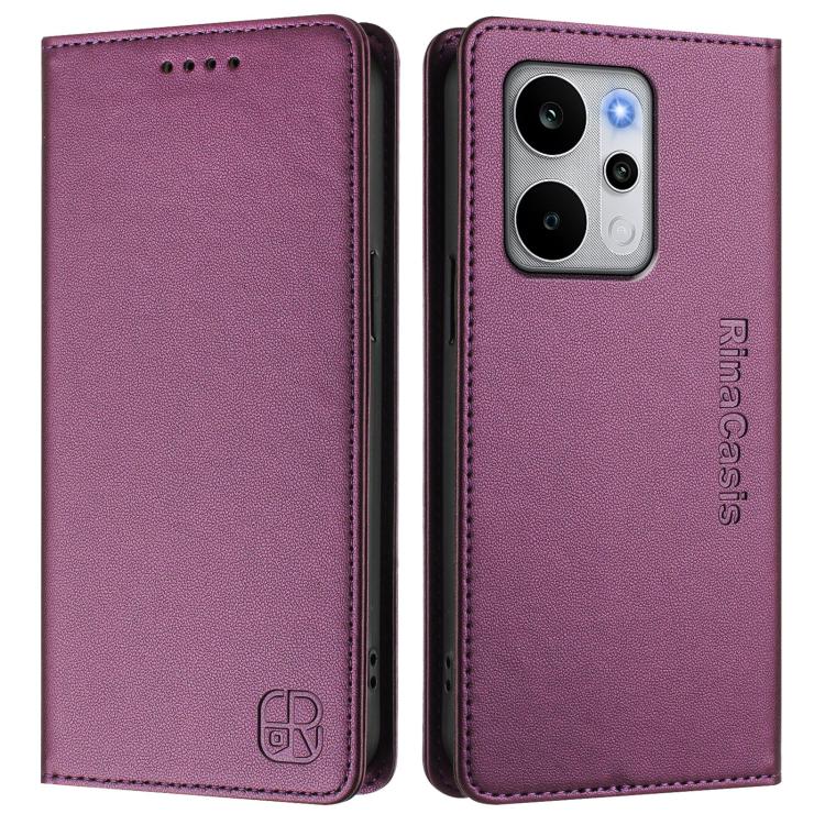 For Realme P4 Power 5G RC01 Dual-Folded Magnetic Suction RFID Leather Phone Case