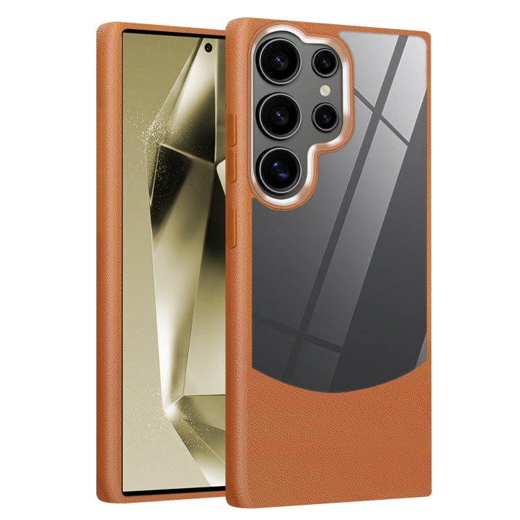 For Samsung Galaxy S24 Ultra 5G Litchi Texture TPU Hybrid Acrylic Phone Case