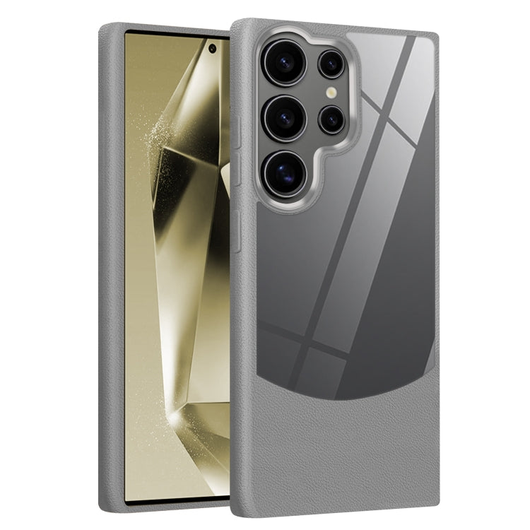 For Samsung Galaxy S22 Ultra 5G Litchi Texture TPU Hybrid Acrylic Phone Case