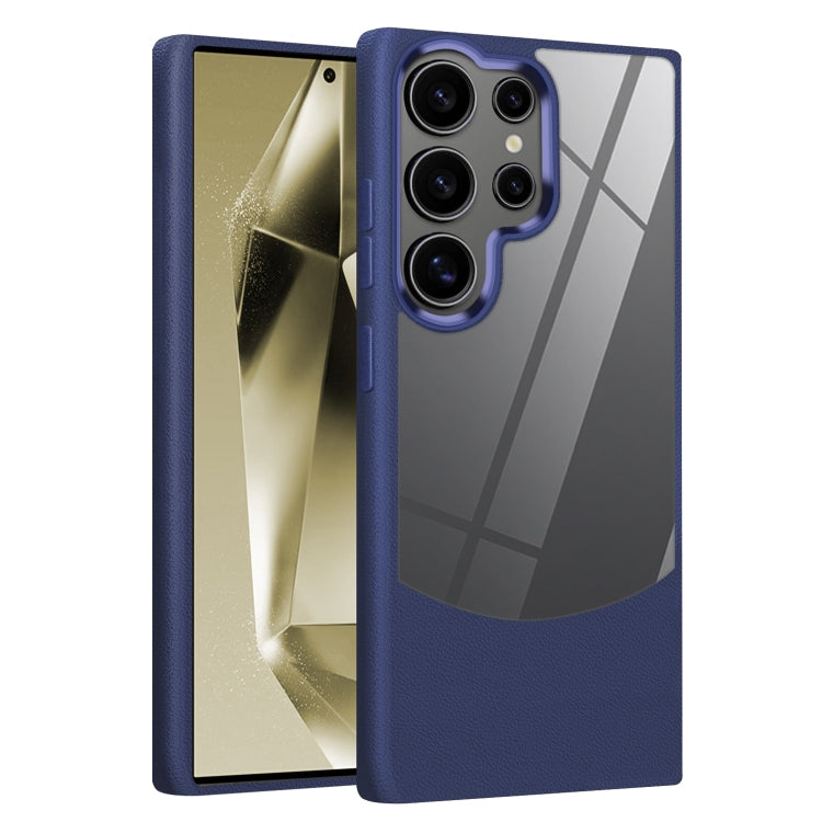 For Samsung Galaxy S22 Ultra 5G Litchi Texture TPU Hybrid Acrylic Phone Case