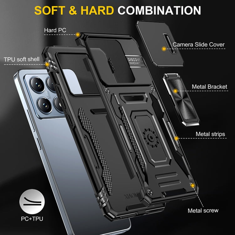 For Xiaomi 14T Armor PC Hybrid TPU Camera Shield Phone Case
