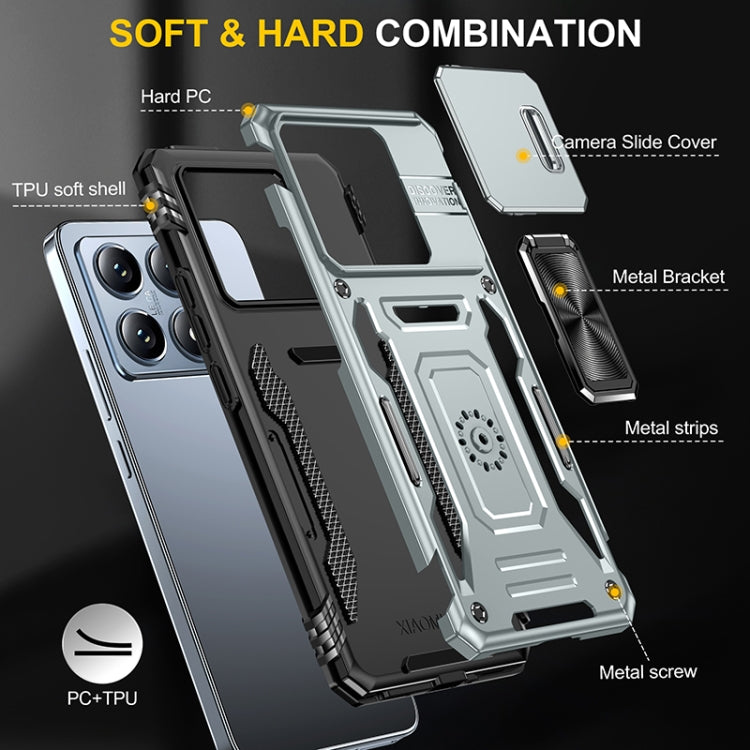 For Xiaomi 14T Armor PC Hybrid TPU Camera Shield Phone Case
